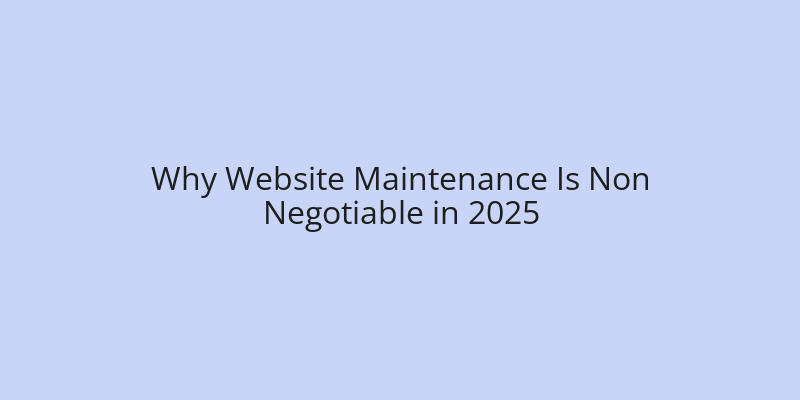 Website Maintenance
